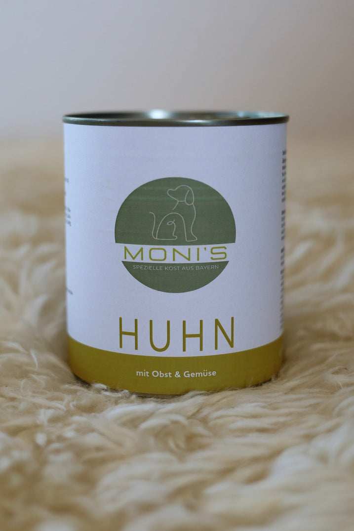 Moni`s herzhafte natürliche Mahlzeit in Lebensmittelqualität für Ihren Hund 400g Dose Huhn Sensitive