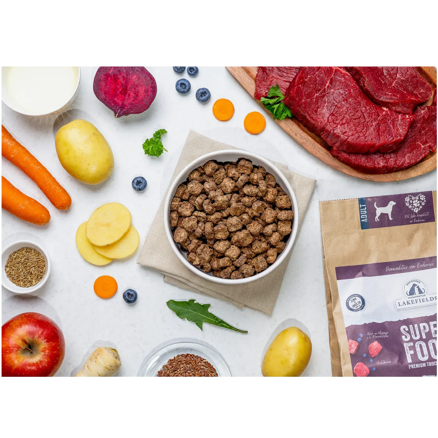 Lakefields Trockenfutter SUPERFOOD Rind