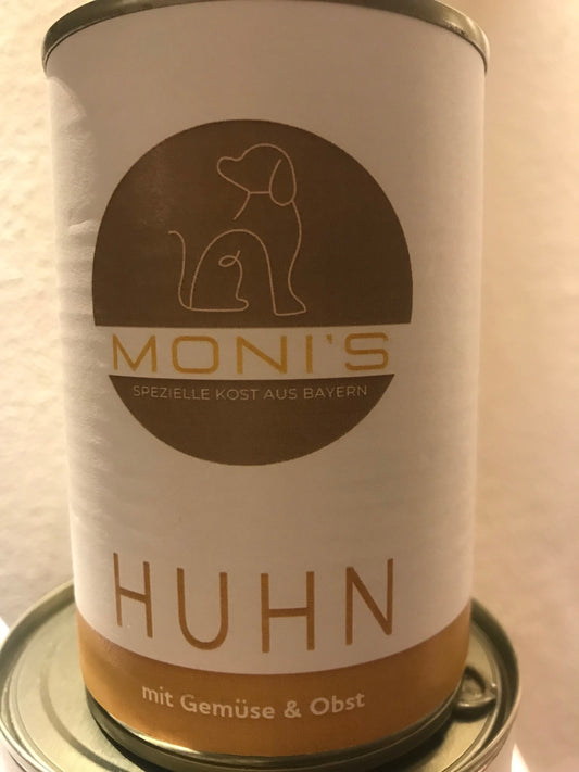 Moni`s herzhafte natürliche Mahlzeit für Ihren Hund 400g Dose Huhn Sensitive