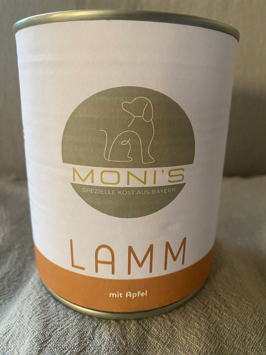 Moni`s herzhafte natürliche Mahlzeit für Ihren Hund 800g Dose Lamm