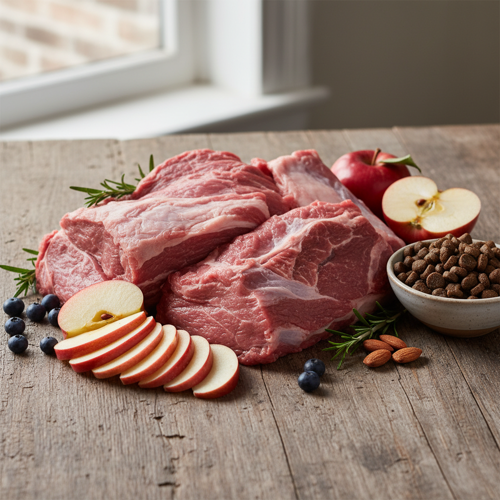 Premium Hundefutter Zutaten Lamm Apfel Lebensmittelqualität