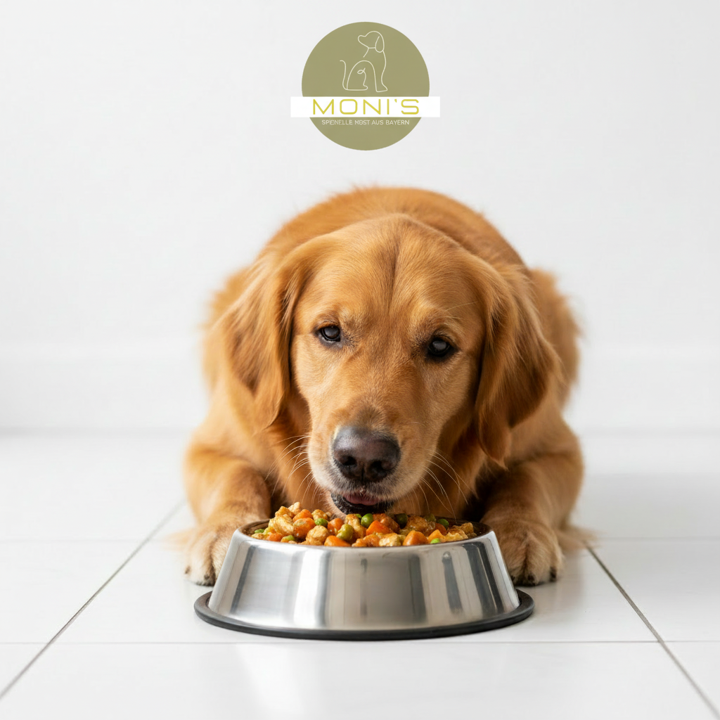 Hund frisst Moni's Premium Hundefutter Pute 800g